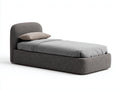 Lit simple - tissu - 210x110x96 cm - gris anthracite - style contemporain