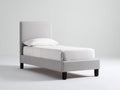 Lit simple - Tissu - 207x98x105 cm - Gris clair - Style moderne