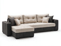 Canapé d'angle - tissu - 265x165x90 cm - crème-gris anthracite - style contemporain