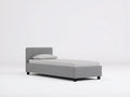 Lit simple - Tissu - 205x96x88 cm - Gris moyen - Style moderne