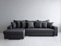 Canapé d'angle - tissu-métal - 295x172x85 cm - gris anthracite - style moderne épuré