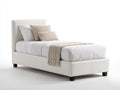 Lit simple - cuir synthétique - 210x115x100 cm - blanc - style moderne