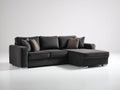 Canapé d'angle - tissu-métal - 275x168x87 cm - gris anthracite - style contemporain