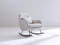 Fauteuil à bascule-Tissu bouclé-Métal-80x76x89 cm-Gris clair-Noir-Style moderne