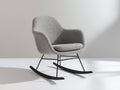 Fauteuil à bascule-Tissu bouclé-Métal-82x78x88 cm-Gris-Noir-Style contemporain
