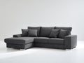Canapé d'angle - tissu-métal - 270x170x90 cm - gris anthracite - style contemporain