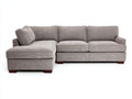Canapé d'angle - tissu-bois - 276x168x89 cm - gris taupe - style contemporain décontracté